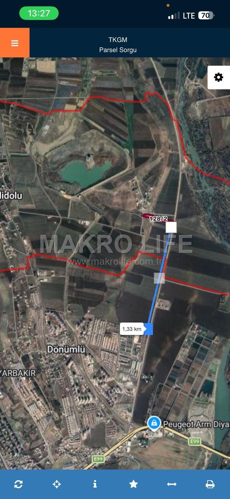 Diyarbakır Yenişehir Elidolu Mahallesi’nde 13800 M2 MÜSTAKİL TARLA